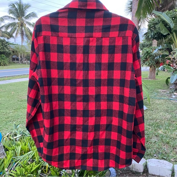 Vtg Wool Flannel Shirt M Red and Black - Picture 2 of 5